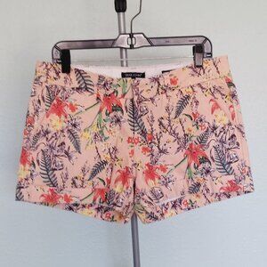 Dear John Hampton Floral Chino Shorts Pink Tropical Garden Stretch Cuff Size 31